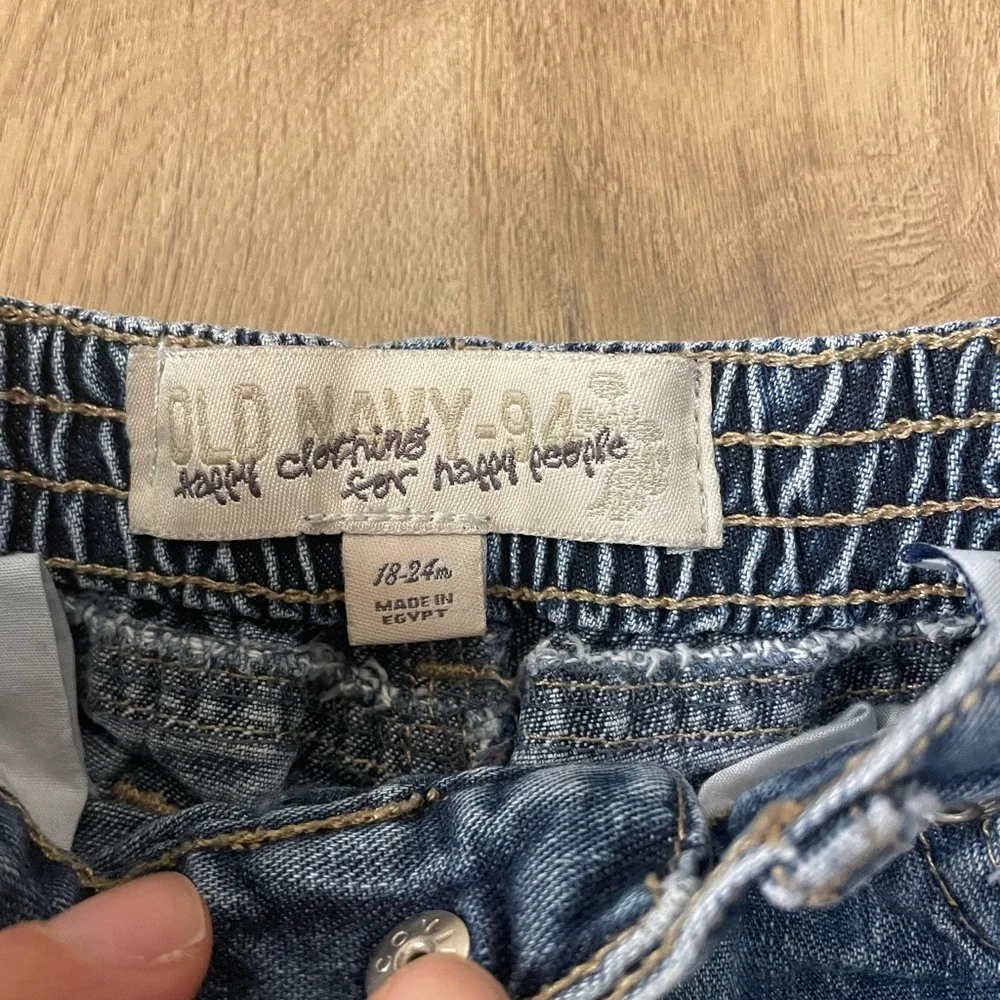 Embroidered‎ floral Blue Denim toddler Jeans size 18-24m